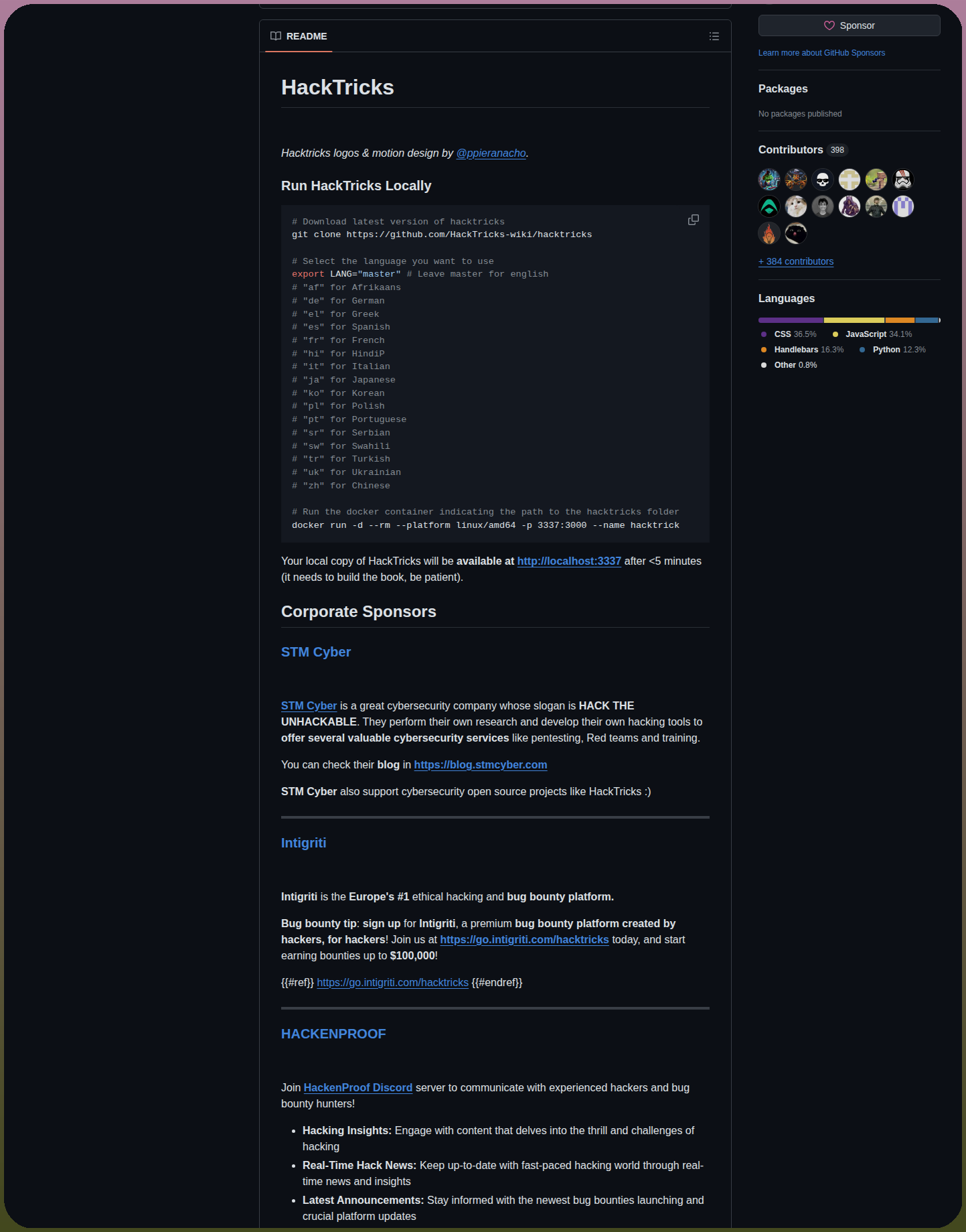 Hacking Teknikleri Wiki'si ekran görüntüsü
