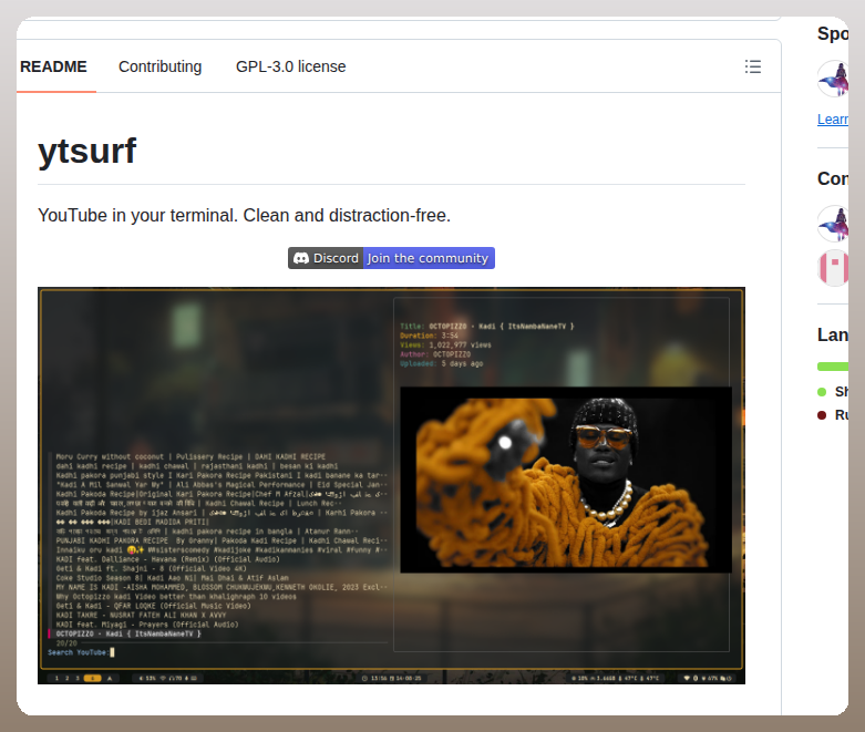 Terminalde YouTube Oynatma screenshot