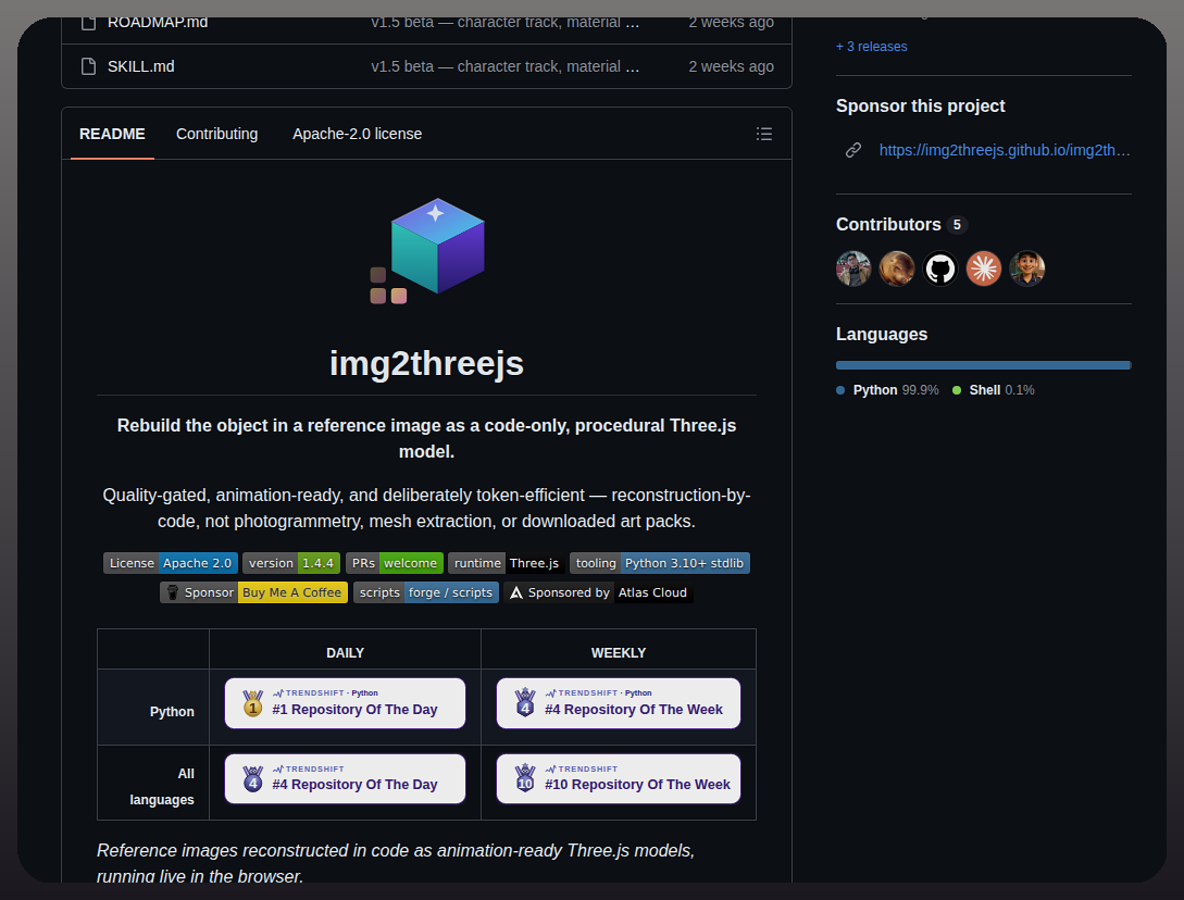 Görüntüden Üç.js Modeli Oluşturma screenshot